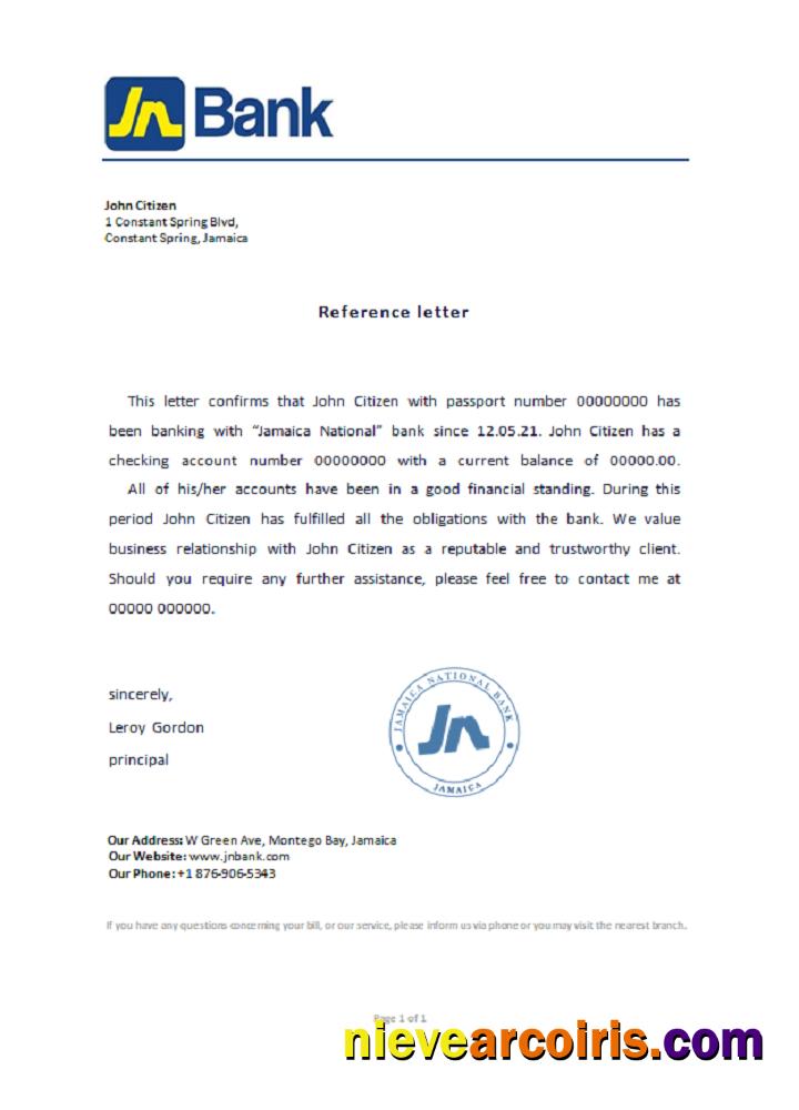 Jamaica National Bank reference